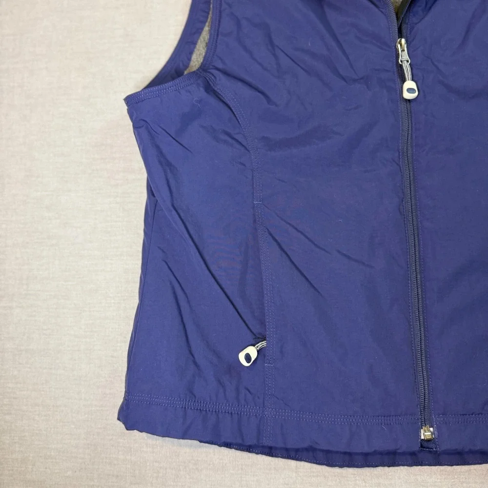 L.L. Bean Full Zip Fleece‎ Lined Vest Womens Large Blue Excellent 228950
